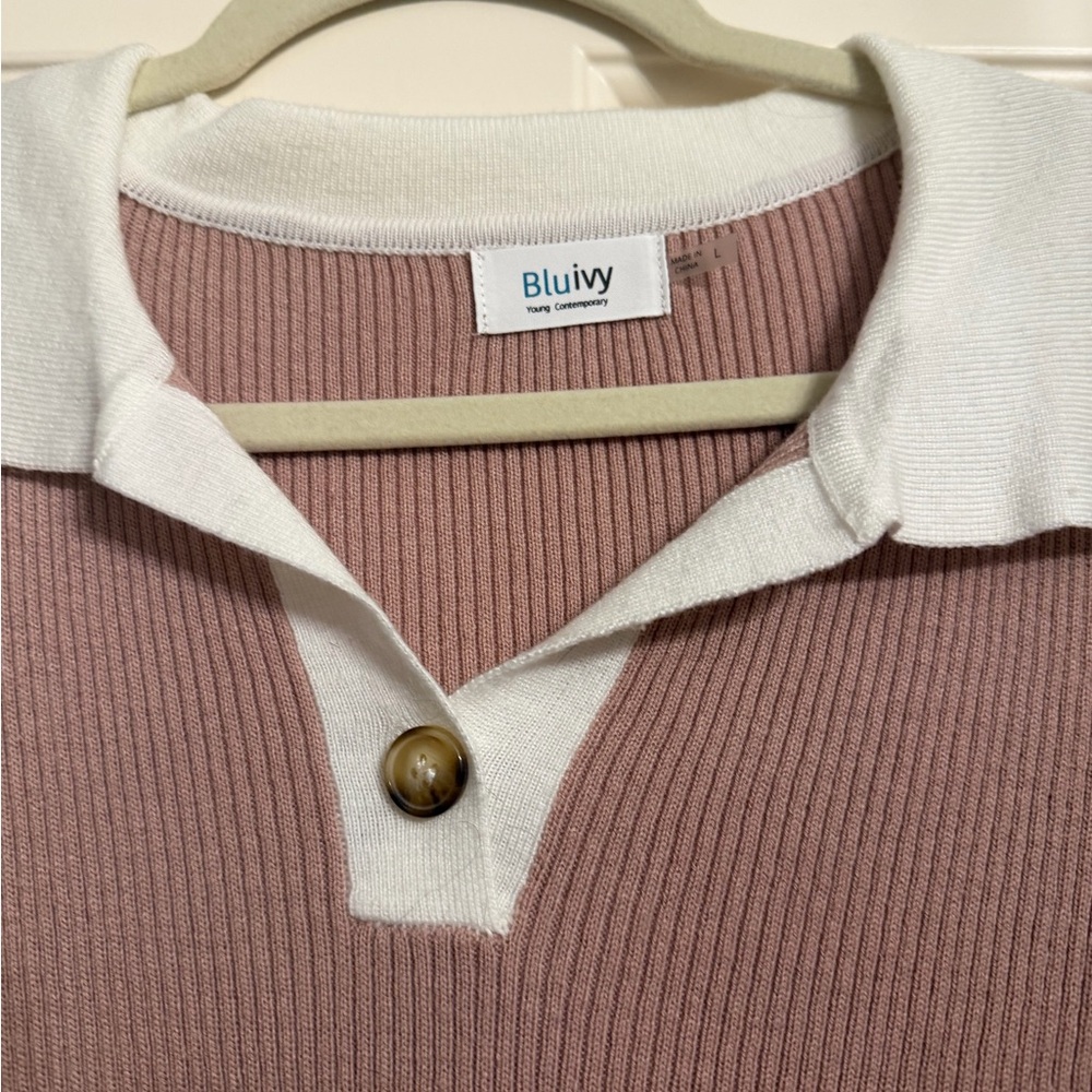 Bluivy Pink Short Sleeve Polo Top - Picture 4 of 4